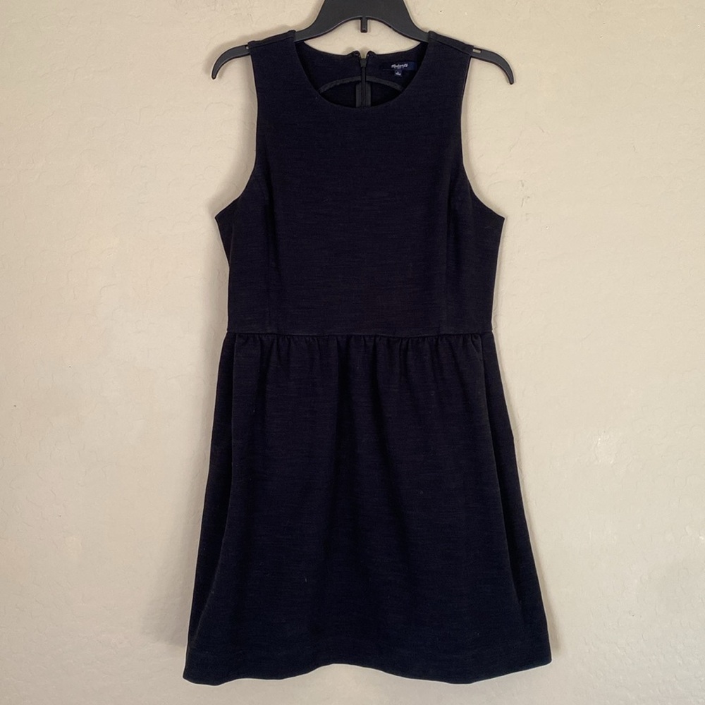Madewell, large, sleeveless, black, fit and flare dress